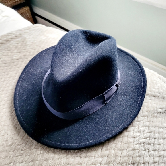 Vintage Bailey of Hollywood Litefelt Packable Water Repellent Small Navy Fedora - Picture 6 of 9